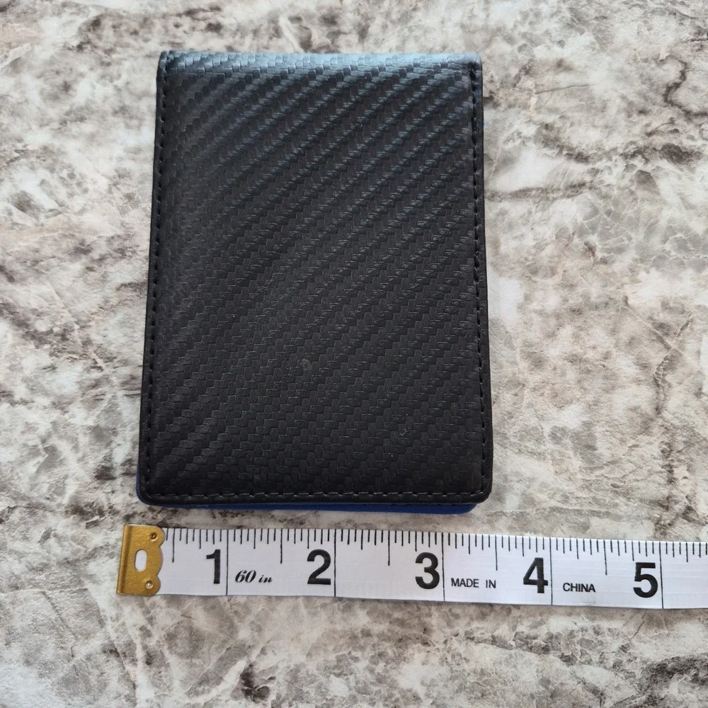 GSOIAX Men's Wallet Black Textured Pattern with Shield Logo Accent